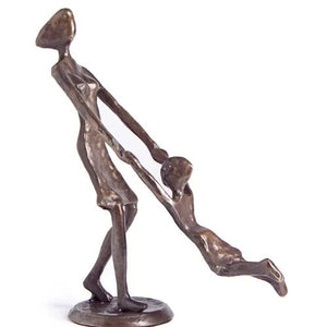 Sculpture, Mother Swinging Child, Bronze