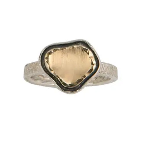 Ring, Sterling, 14K Gold and Black