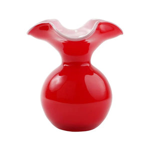 HIBISCUS GLASS RED SMALL VASE