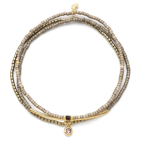 Tonal Trio Bracelet Pewter/Gold