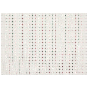 Natural Red Green Ribbed Christmas Placemat
