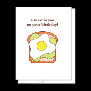 Birthday Toast - Letterpress Birthday Greeting Card