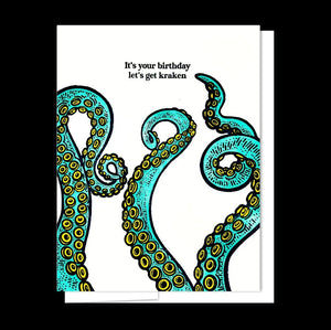 Kraken Birthday - Letterpress Funny Birthday Card