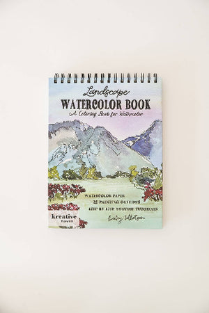 Landscape Watercoloring Book - Outlines with Video Tutorials