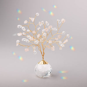 Suncatcher Tree of Life - Rose Quartz/Love/Gold