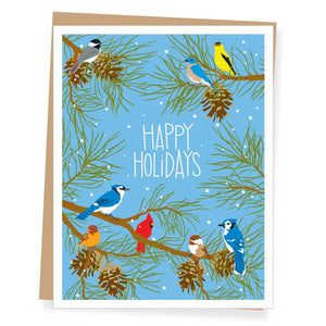 Holiday Birds Christmas Card (single or boxed): SINGLE