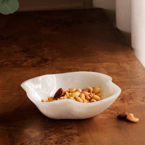 RESIN Alabaster Mini Bowl (White Swirl)