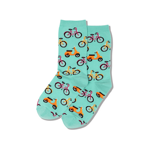 Women's Bike & Vespa Mint Socks