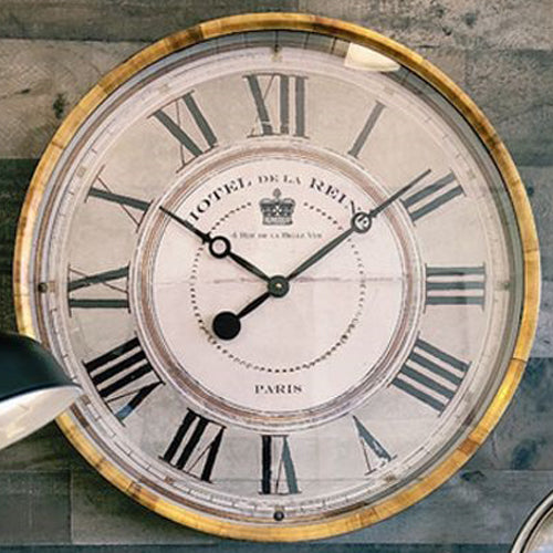 HOTEL DE LA REINE GREY CLOCK 23"