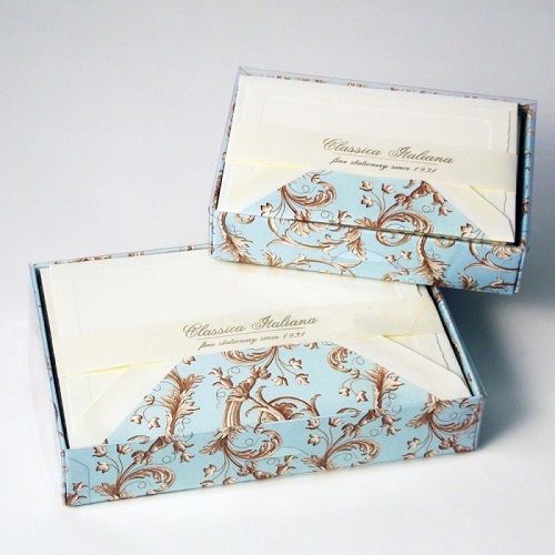 Notecards, 3x5, Baroque Blue/Brown