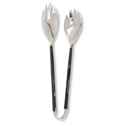 RUSTIC BLK SALAD TONGS-10"L