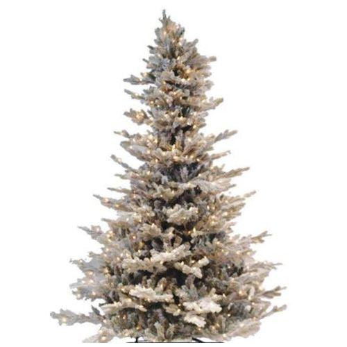 7.5' CANDLEWOOD FIR TREE LIT FLOCKED