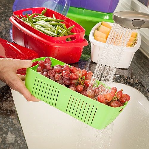 Fruit/Veggie Saver Basket, 3 In 1 (Large Berry Box)