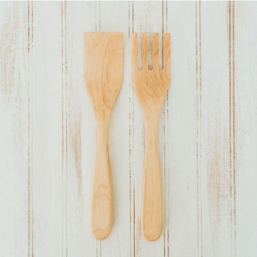 Wood Salad Servers, Beech 12"