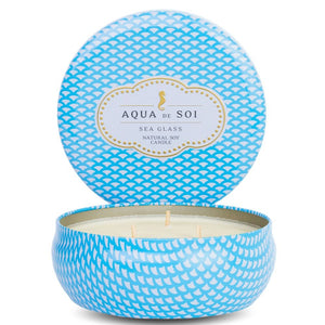 Aqua De SOi Sea glass 3 Wick Tin
