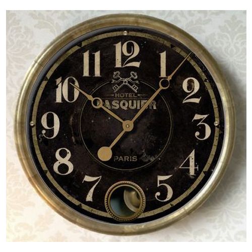 HOTEL PASQUIER BLK 14" CLOCK