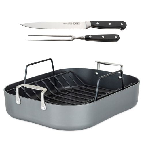 Hard Anodized Nonstick Roaster w/ Race & BONUS Carving Set