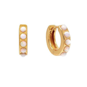 GF Opal Huggie Earrings - Gold