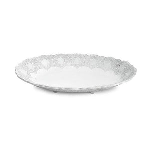 Merletto White Footed Oval Platter